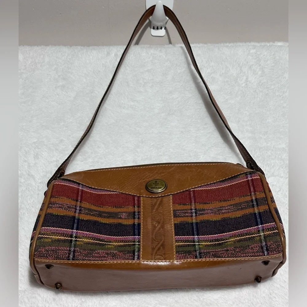 Antigua Pro Cuero Guatemala Woven Tapestry & Leather Handbag - Picture 1 of 11